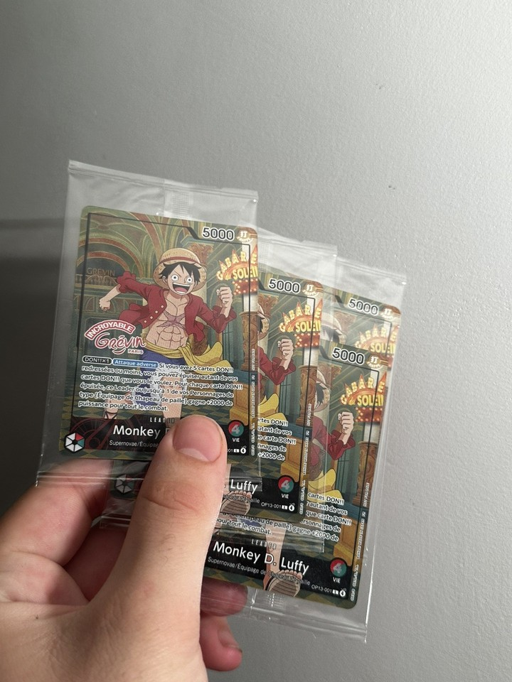 Reference photograph of Monkey D. Luffy promotional cards